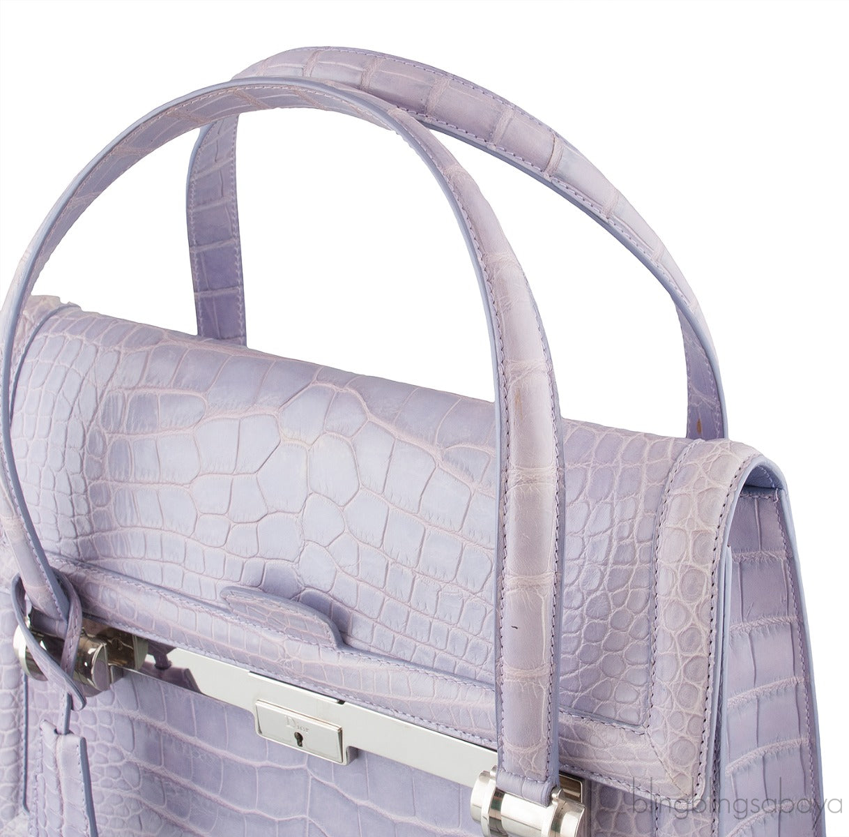 Christian Dior Mitzah Lilac  Crocodile Medium Tote