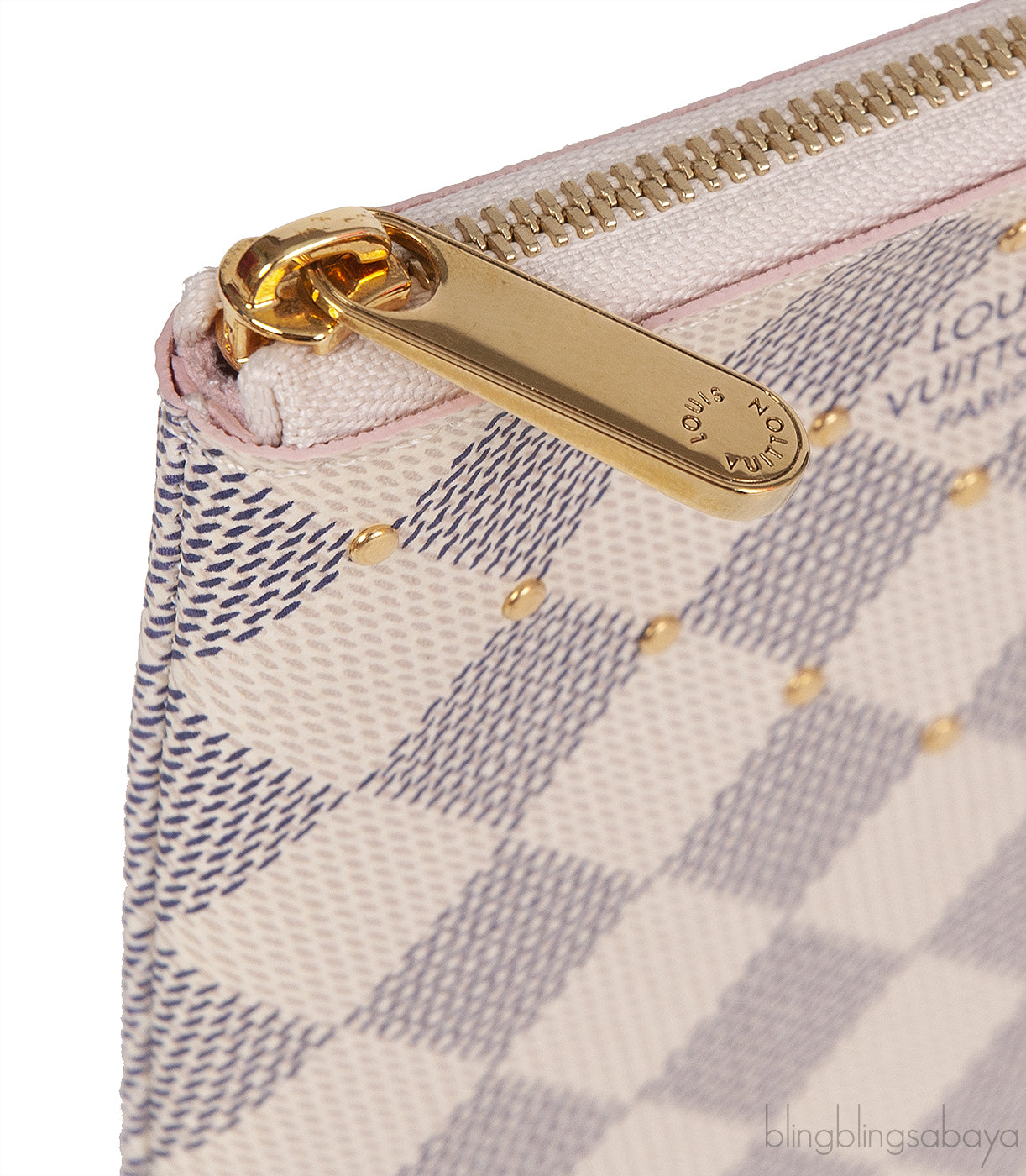 Louis Vuitton City Pouch Damier Azur Studded Clutch
