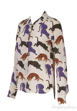Stella McCartney Animal Print Long Sleeve Shirt