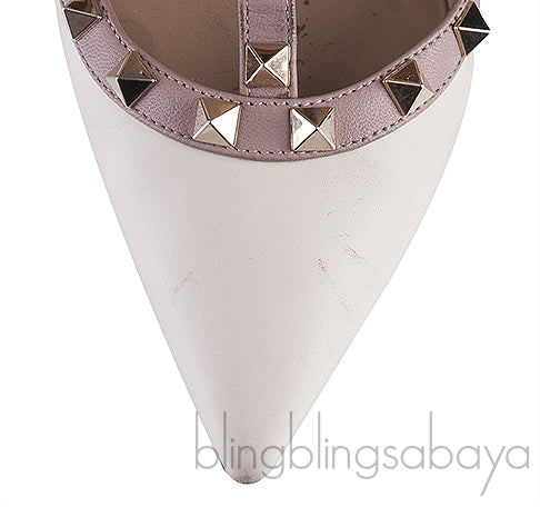 Rockstud Off-white Nude Slingback