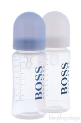 Baby Bottle Set Pale Blue & White