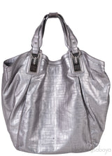 Givenchy Metallic Grey GG Leather Hobo Bag
