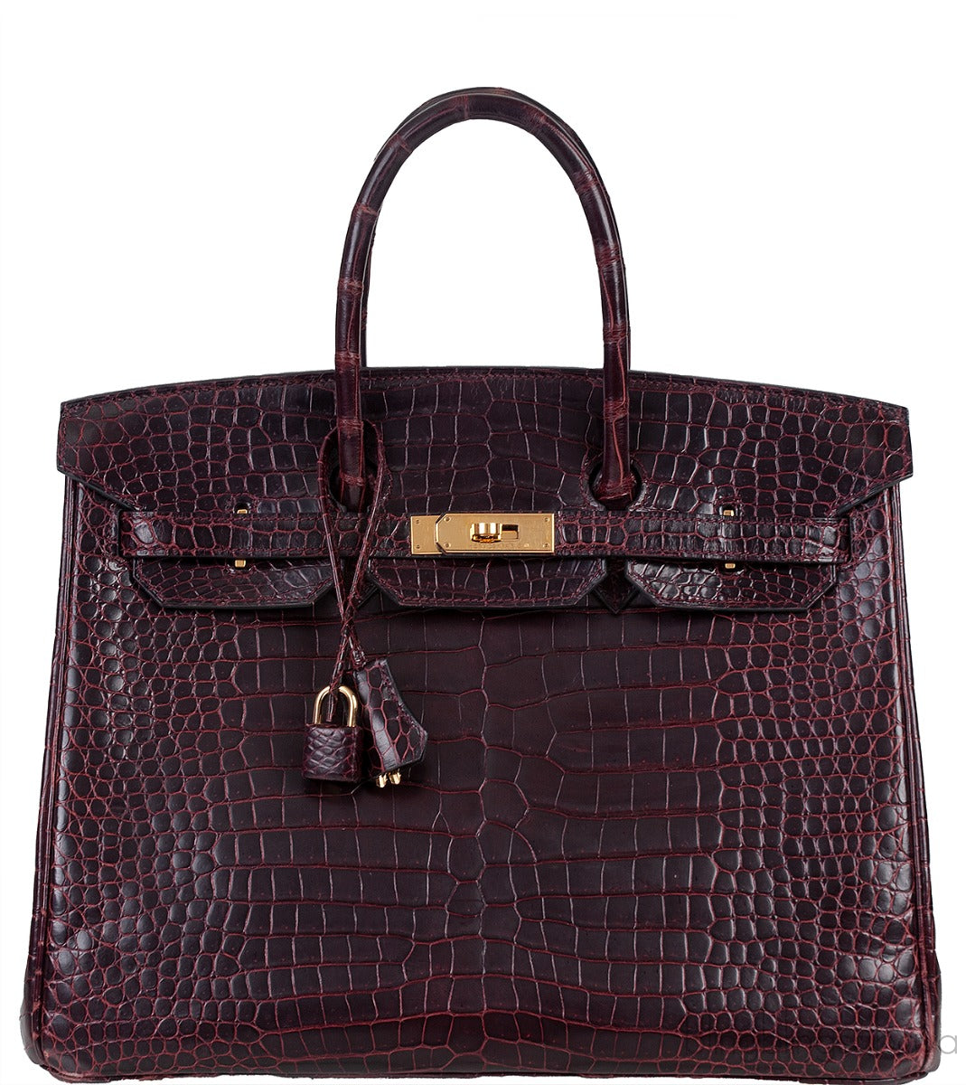 Birkin 35 Prune Crocodile Porosus GHW