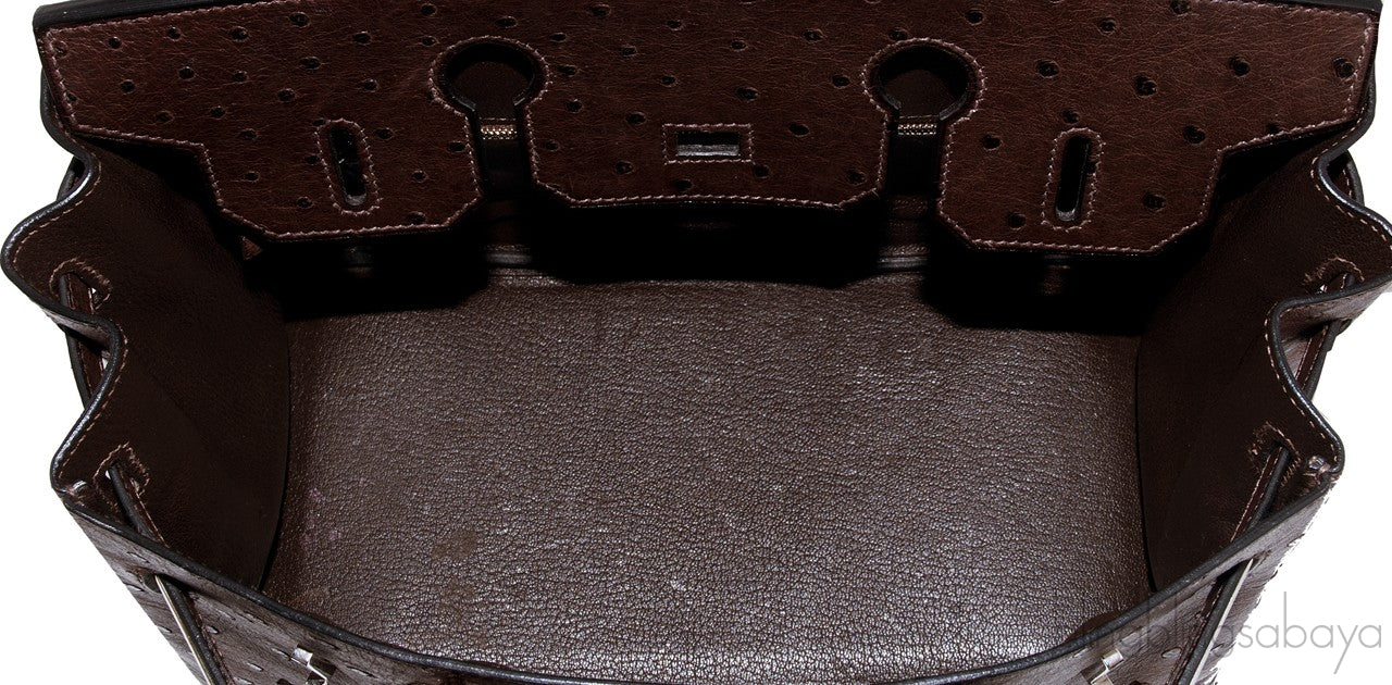Birkin 30 Choco Brown Ostrich PHW
