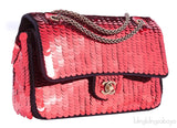 Red Sequins Mademoiselle Flap Bag