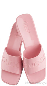 Pastel Pink Rubber Slide Sandals