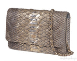 WOC Gold Silver Quilted Python Bag