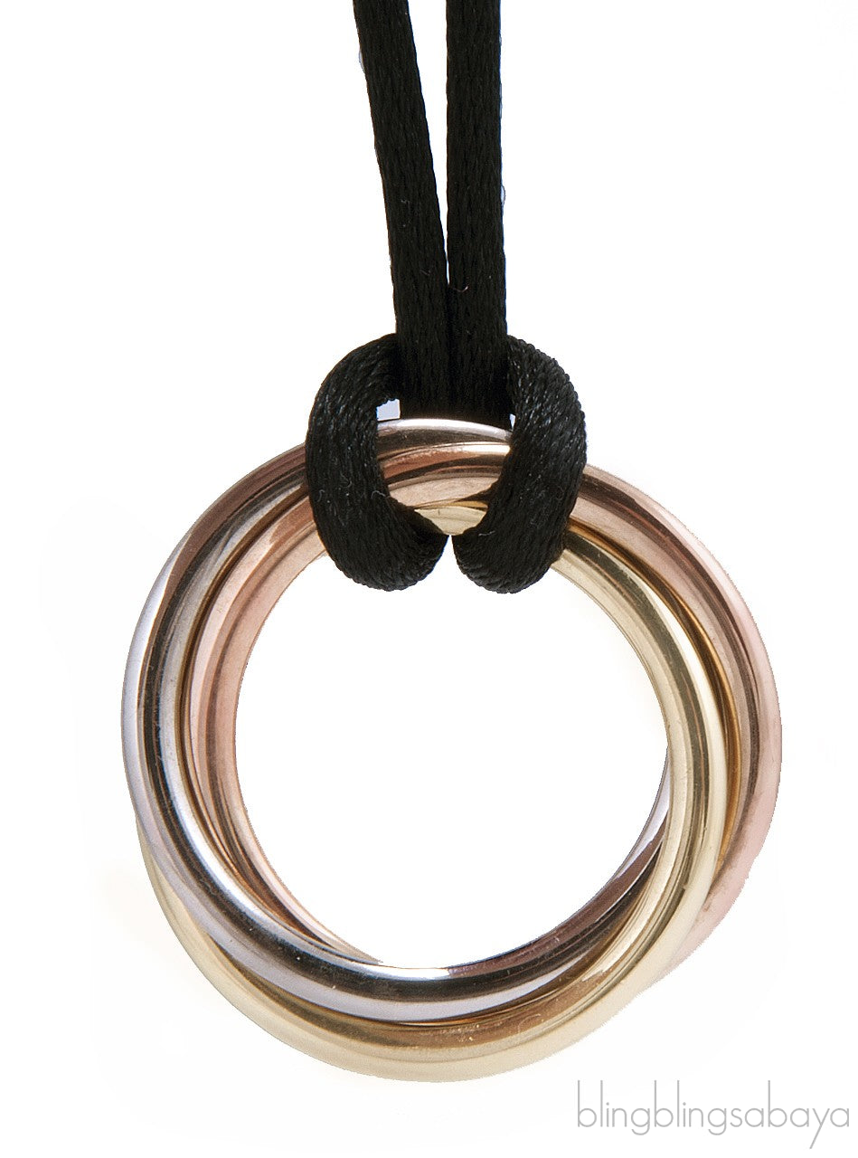 Tricolor Gold Trinity Pendant