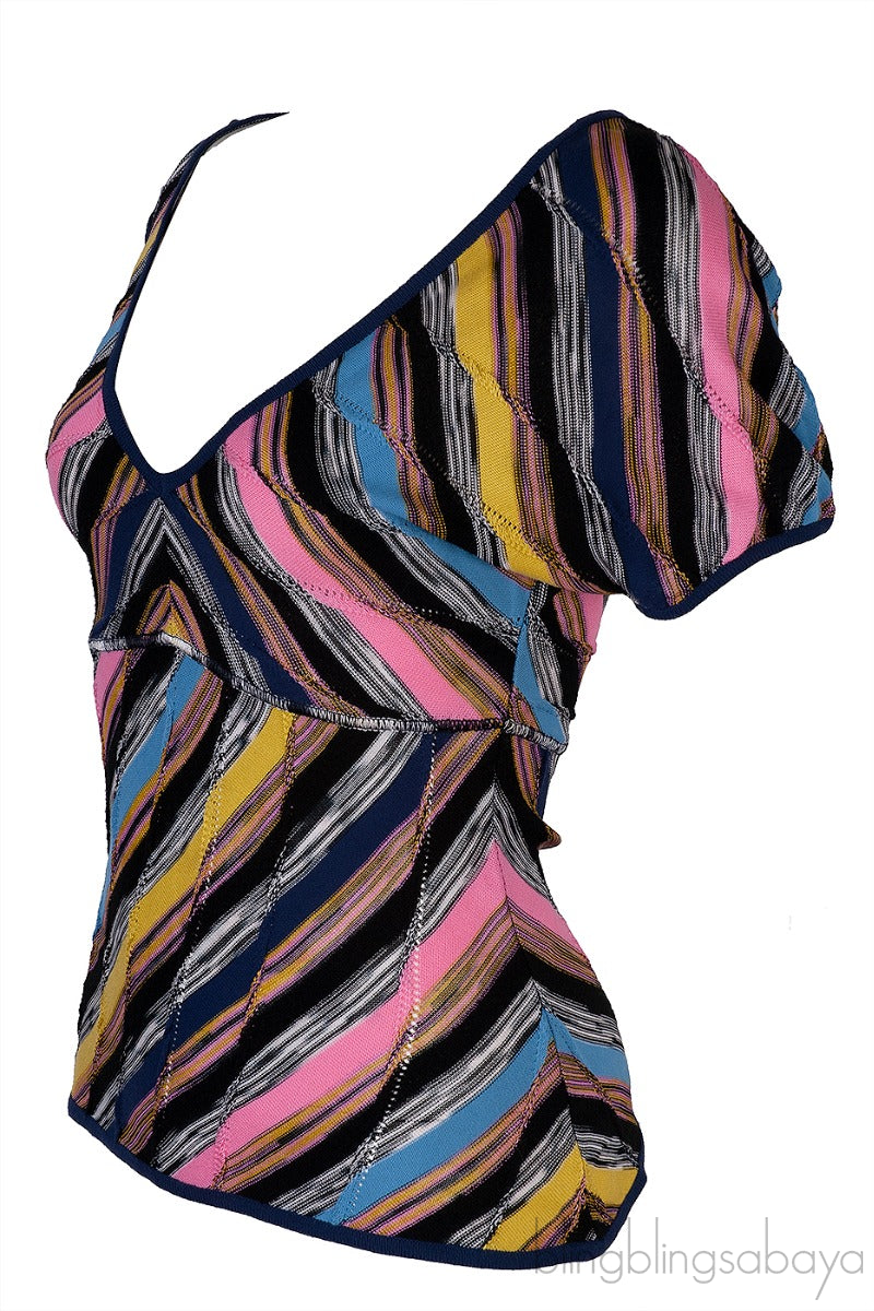 V-neck Multicolored Top