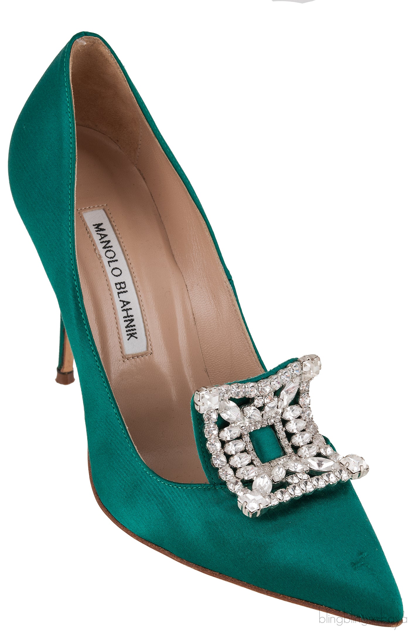 Borlak Emerald Green Satin Heels