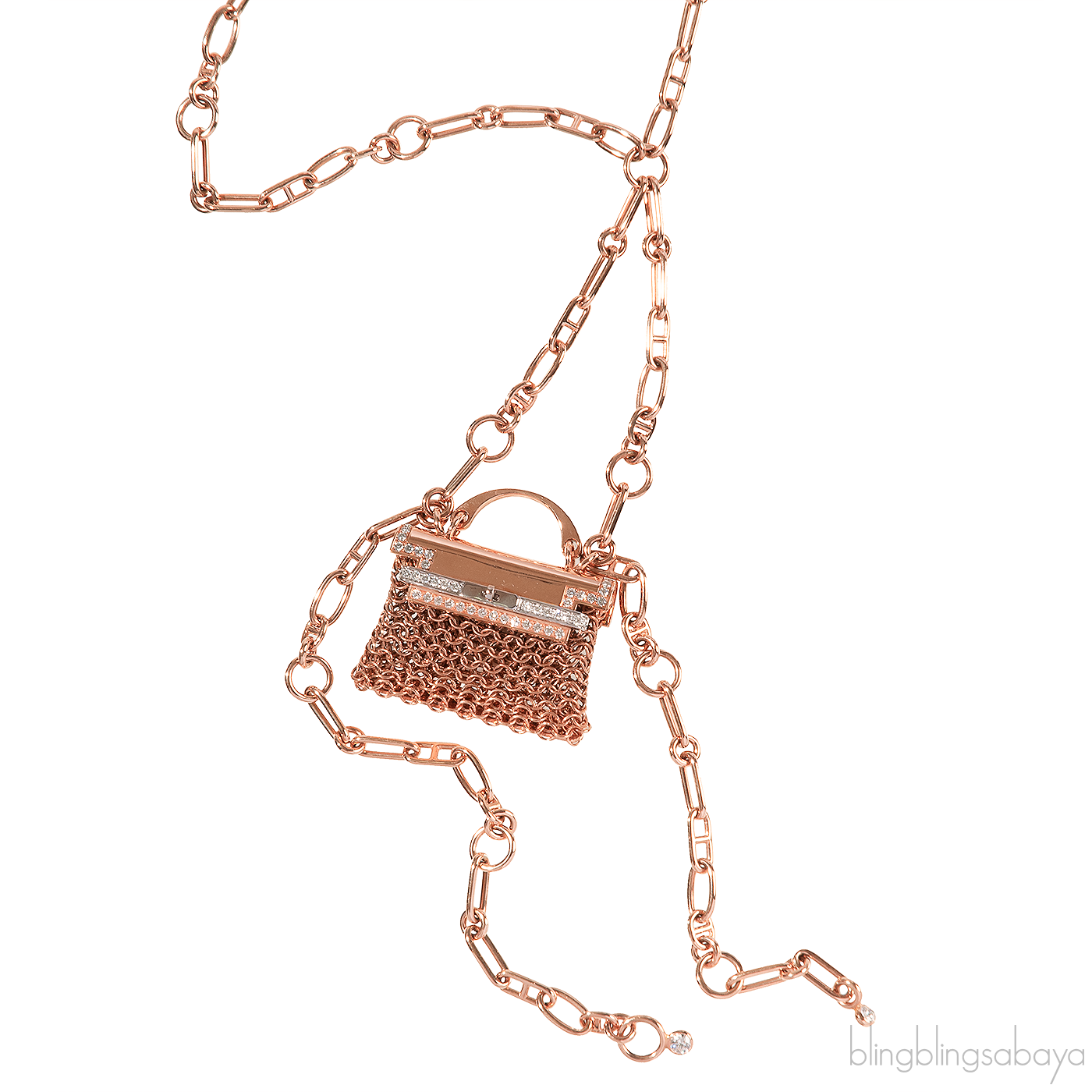 Precieux H Kelly Diamond Rose Gold Necklace