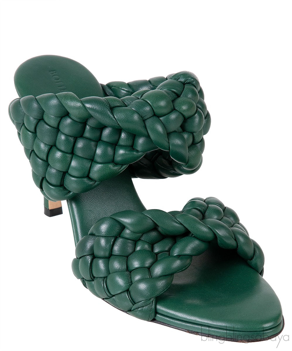 Bottega Veneta Curve Optic Emerald Green Sandals