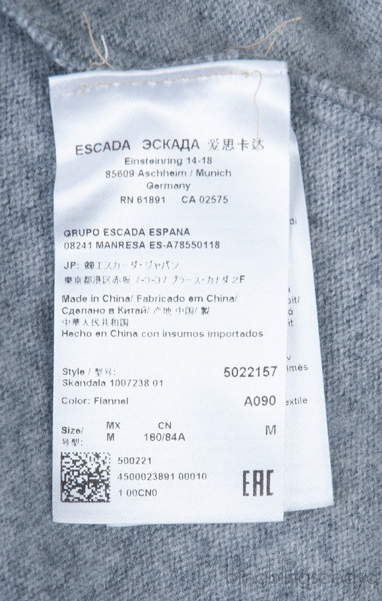 Grey Wool Beaded Cardigan