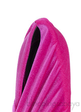 Fuchsia Pink Stretch Velvet Wrap Pump