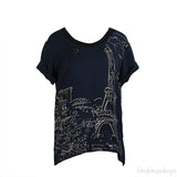 Louis Vuitton Blue Paris Print Top