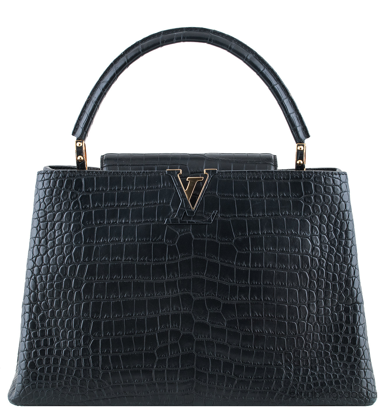 Black Capucines Crocodile MM