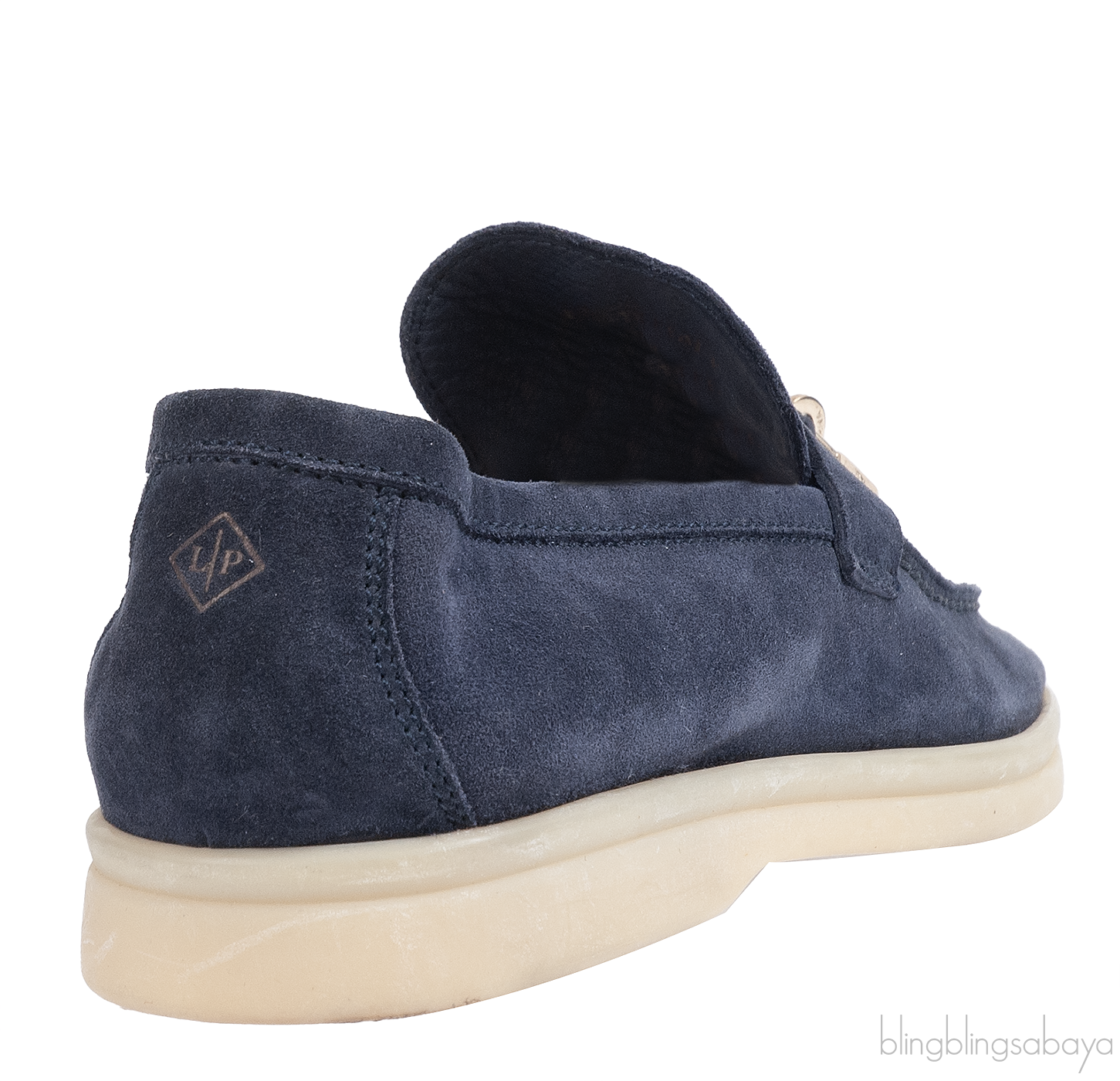 Loro Piana Summer Charms Walk Navy Blue Suede Loafers