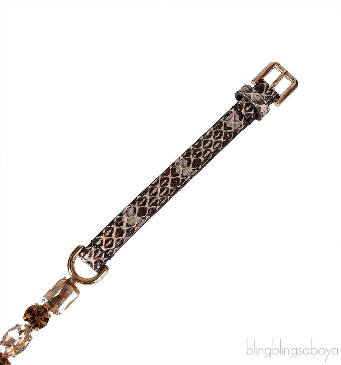 Python Crystal Embellished Slim Belt