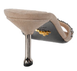 Prada Suede Crystal Mid-heel Sandals