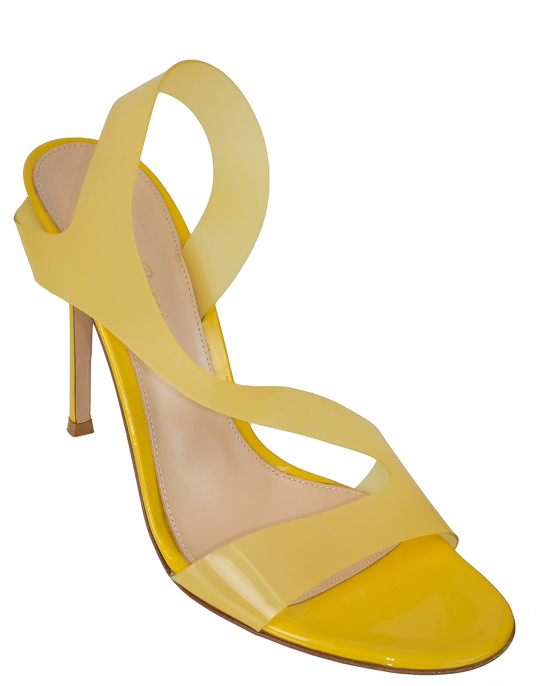 Gianvito Rossi Yellow Metropolis PVC Slingback Sandals