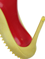 Christian louboutin Duvette Spikes 100 Suede Yellow Pumps