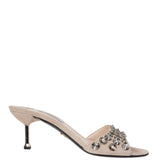 Prada Suede Crystal Mid-heel Sandals