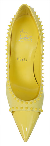 Christian louboutin Duvette Spikes 100 Suede Yellow Pumps