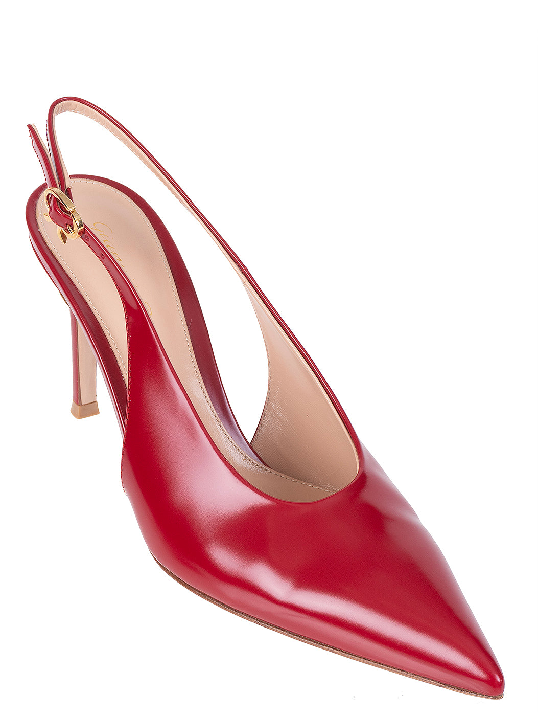 Gianvito Rossi Red Patent Robbie 85 Slingback Heels 36