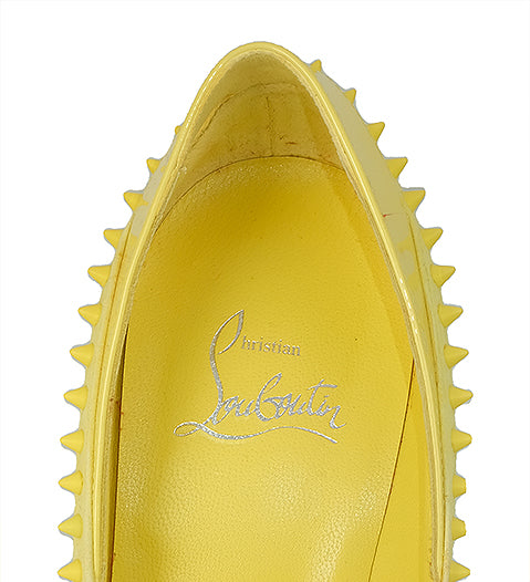 Christian louboutin Duvette Spikes 100 Suede Yellow Pumps