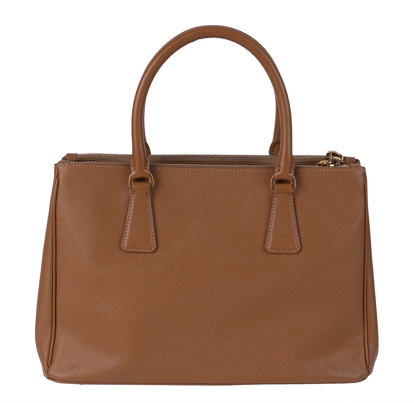 Prada Galleria Double Zip Camel Medium Shoulder Bag