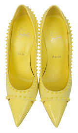 Christian louboutin Duvette Spikes 100 Suede Yellow Pumps