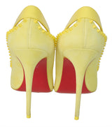 Christian louboutin Duvette Spikes 100 Suede Yellow Pumps