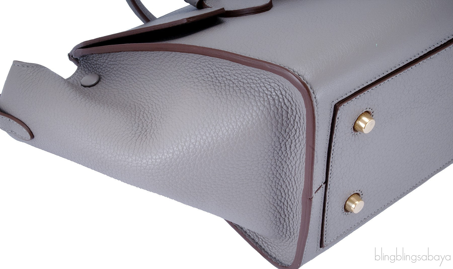 Taupe Leather Tie Tote Bag