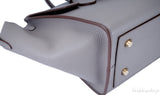Taupe Leather Tie Tote Bag