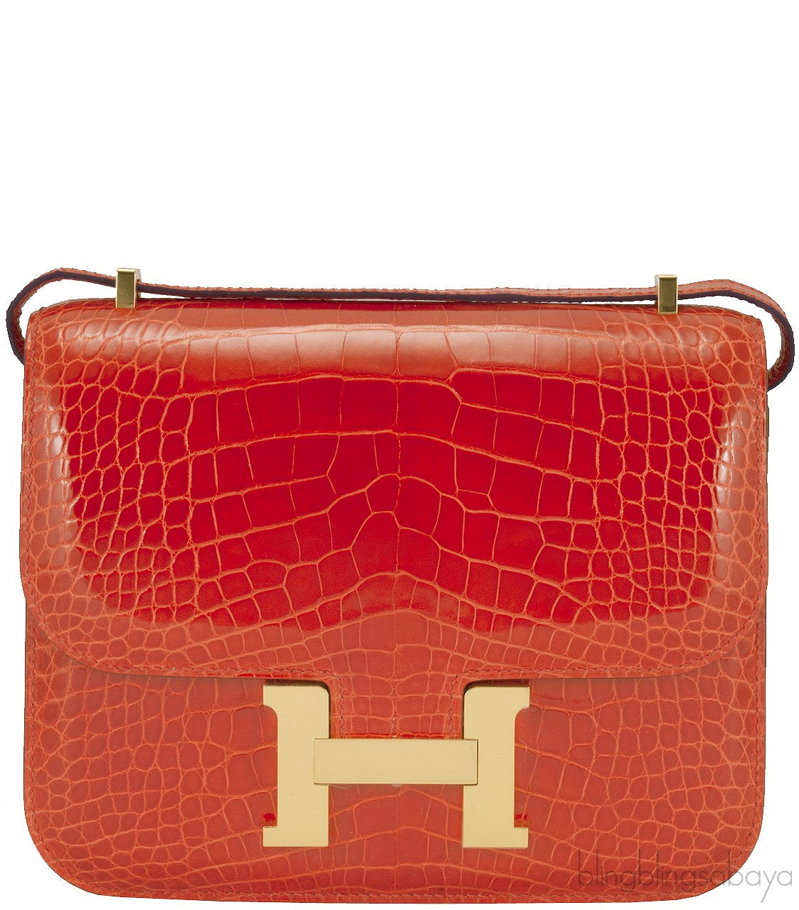 Constance Mini Orange Poppy Croc