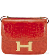 Constance Mini Orange Poppy Croc