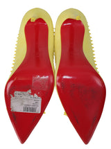 Christian louboutin Duvette Spikes 100 Suede Yellow Pumps