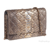 WOC Gold Silver Quilted Python Bag