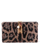 Dolce & Gabbana Leopard Crystal Hard Clutch Shoulder Bag