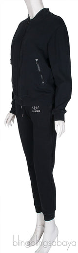 Black Crystal Embellished Jacket & Jogger
