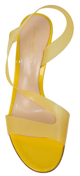 Gianvito Rossi Yellow Metropolis PVC Slingback Sandals
