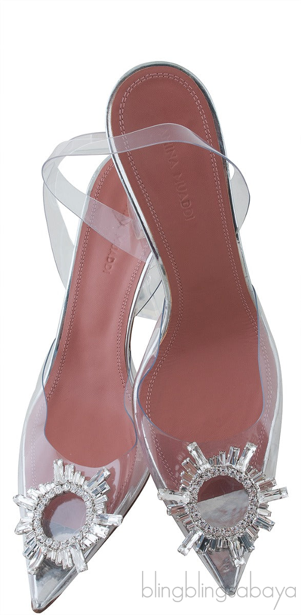 Clear Begum Crystal-embellished PVC Slingback