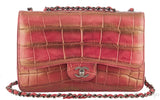 Red Brick Metallic Gold Crocodile