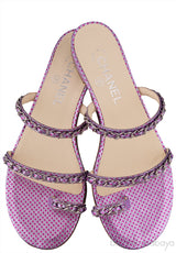 Purple Chain Polkadot Sandals