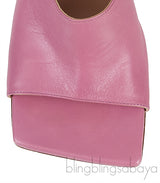 Pink Stretch Leather Sandals