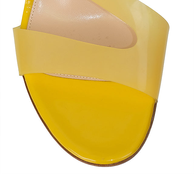 Gianvito Rossi Yellow Metropolis PVC Slingback Sandals