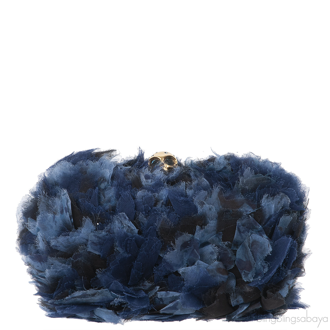Alexander McQueen Skull Fabric Embellished Hard Clutch