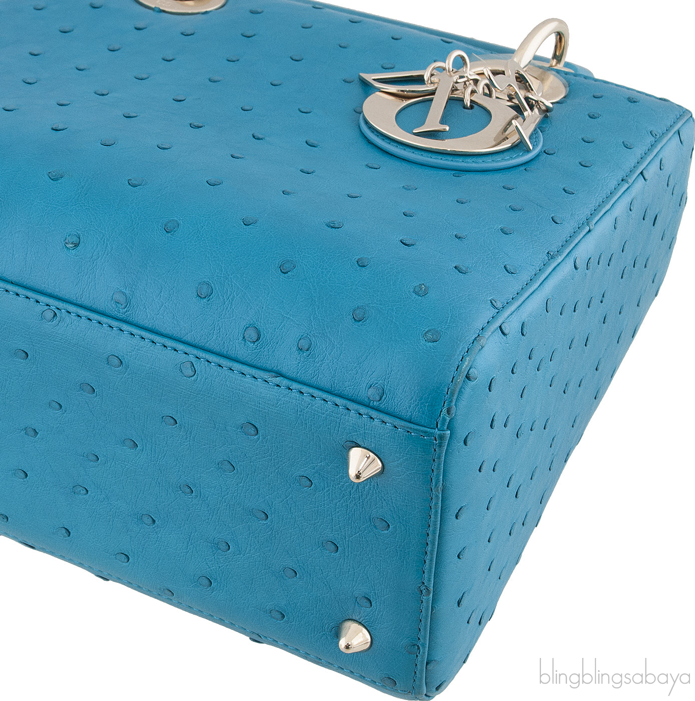 Lady Dior Blue Green Ostrich GHW