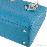 Lady Dior Blue Green Ostrich GHW