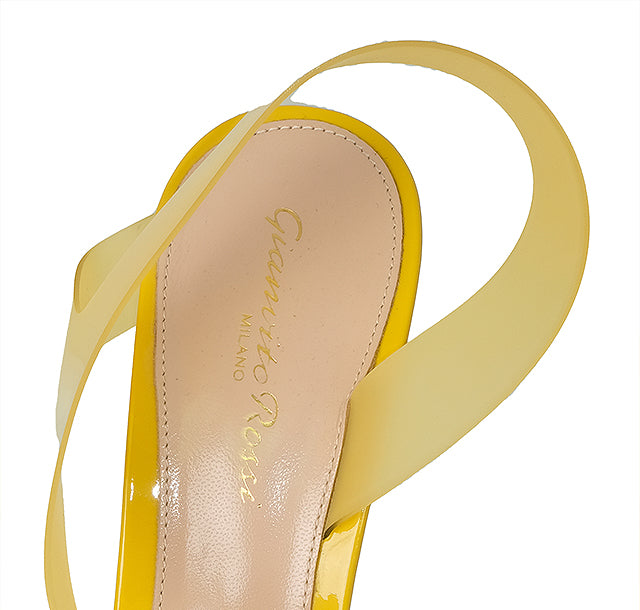 Gianvito Rossi Yellow Metropolis PVC Slingback Sandals